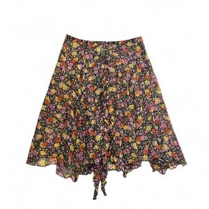 D&G Black Skater Skirt with Pink, Yellow & Green Floral Print